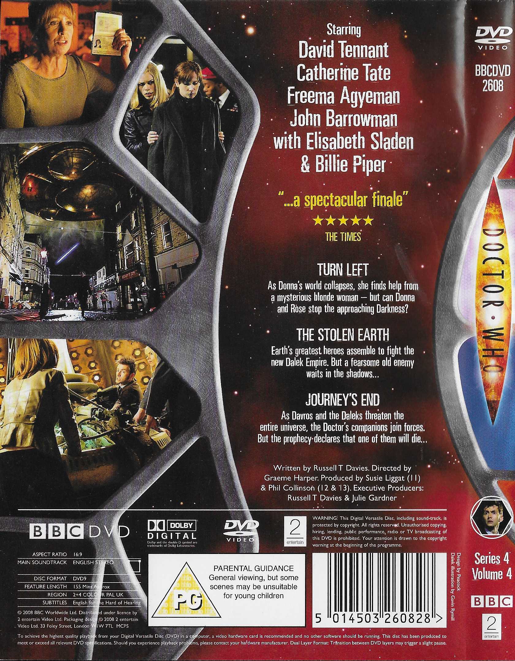 Picture of BBCDVD 2608 Doctor Who - Series 4, volume 4 by artist Russell T Davies from the BBC records and Tapes library